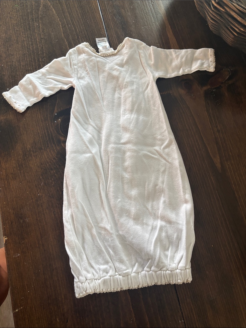Kissy Kissy Cream and White Infant Sleep Sack with Snap Front - Picture 3 of 3